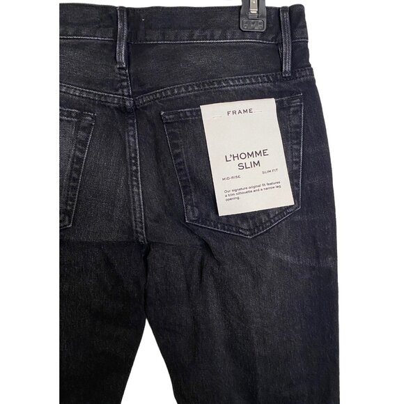 Frame men’s L’ Homme slim distressed‎ denim black jeans size 29 NEW - Picture 4 of 7
